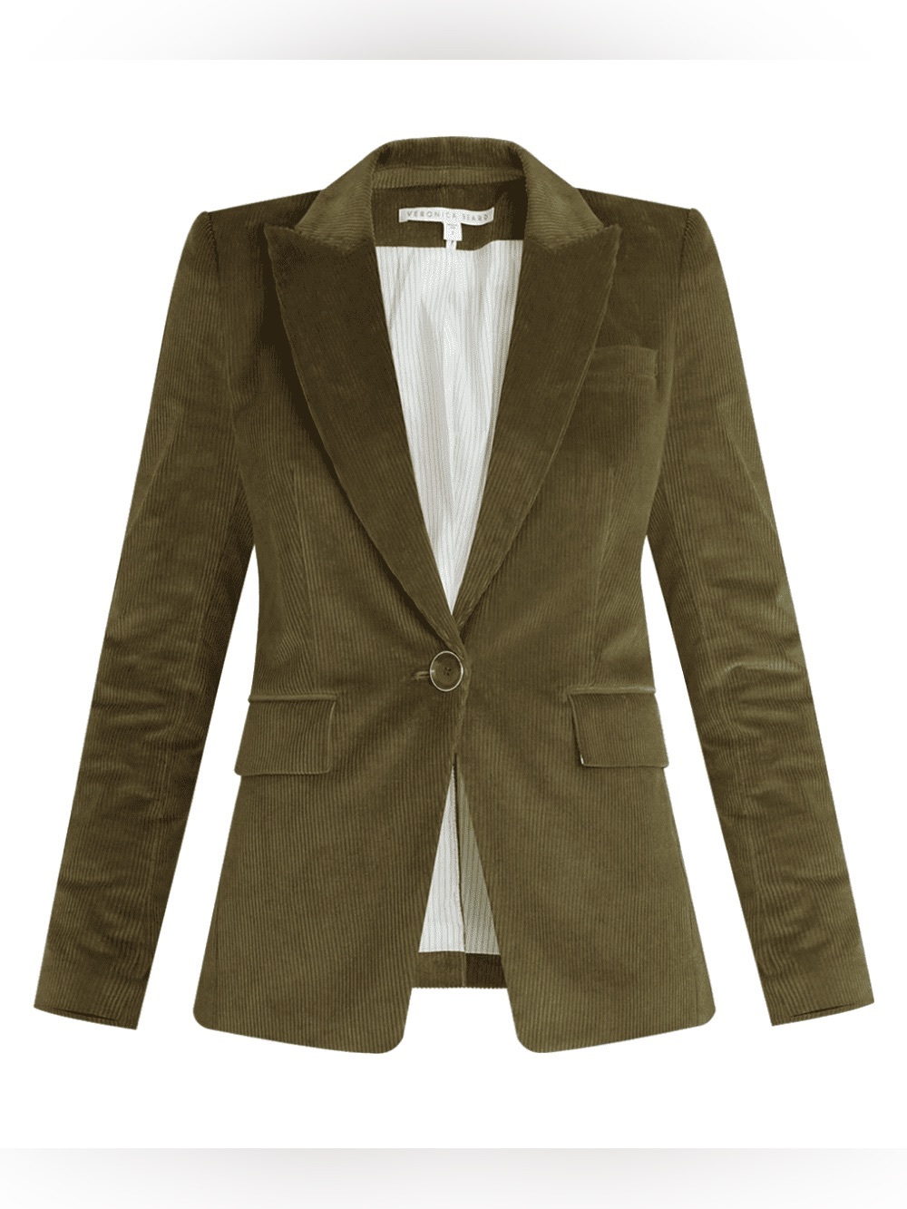VERONICA BEARD Lia Sage Corduroy Dickey Jacket Blazer Elbow Patch Green Size 0 - Picture 10 of 10